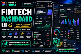 design premium fintech banking dashboard mobile app UI UX in figma