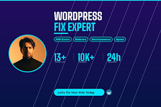 fix wordpress errors, bugs, issues, malware and hacked sites fast