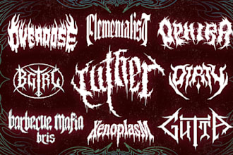 design logo font hardcore band, typeface