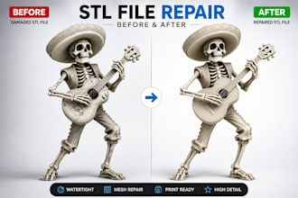 repair stl file, fix mesh, edit 3d model and optimize for 3d printing