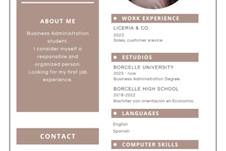 design a modern and professional ats friendly resume or CV