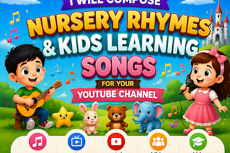 compose nursery rhymes and kids learning songs for your youtube channel