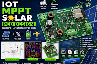 design pcb schematic layout for iot esp32 buck boost mppt solar power converter