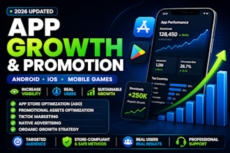 do android and IOS app install, app promotion, app marketing, game promotion