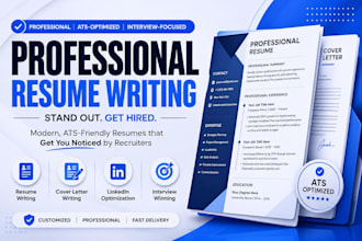 write ats professional resume, CV, cover letter and linkedin, executive resume