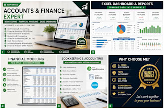 do bookkeeping, financial modeling, excel dashboard, and accounting tasks