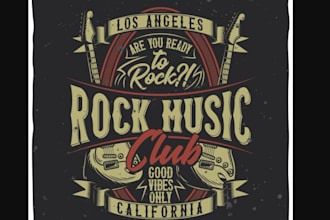 do a powerful vintage hard rock logo