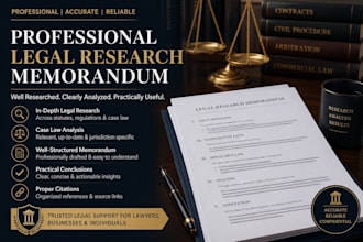 prepare a commercial legal research memorandum with case law