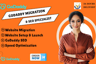 do complete godaddy migration godaddy seo godaddy website setup and optimization