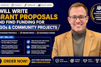 write grant proposals and find funding for ngos and community projects