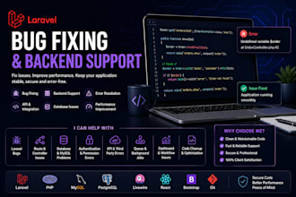 fix laravel bugs errors and backend issues