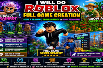 develop a custom roblox simulator, garden or viral gameplay experience