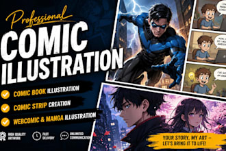 create custom comic book illustrations, comic strips, and webcomics