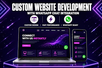 design a custom responsive website with whatsapp chat integration