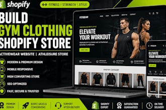 build gym clothing shopify store activewear website athleisure shopify store
