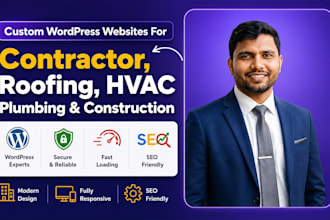 design construction, roofing and hvac websites on wordpress