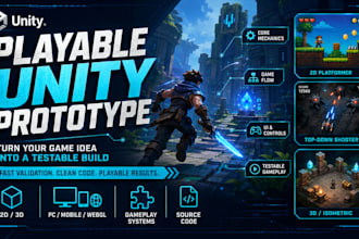 develop a playable unity prototype for your game idea