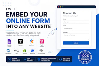 embed google form, typeform, jotform, or tally into your website