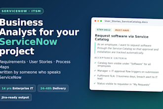 be your servicenow itsm business analyst