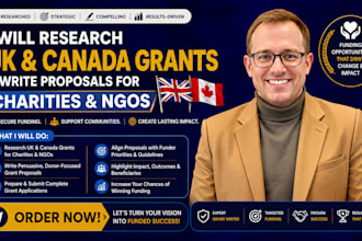 research UK and canada grants and write proposals for charities and ngos