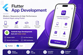 develop a responsive flutter android app using dart