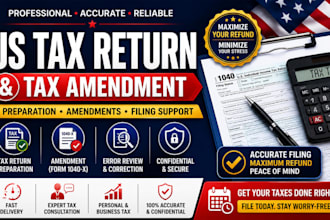 do your US tax return, amend tax returns and provide tax filing support