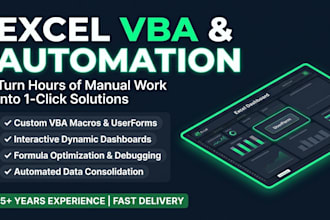build automated excel spreadsheet, custom vba macro and userform