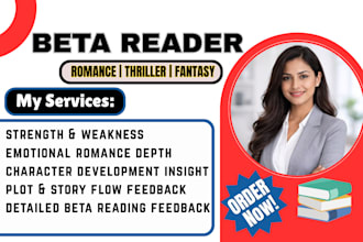 be your romance beta reader, scifi novel critique thriller beta reader