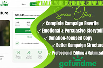 rewrite and optimize your gofundme campaign for more donations