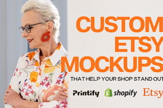 create etsy mockups, product mockups, and etsy shop banner design