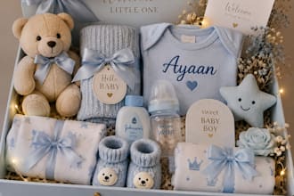 create personalised baby gift hampers