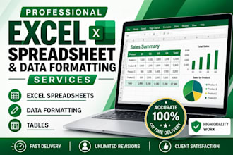 create and format professional spreadsheets and tables in excel