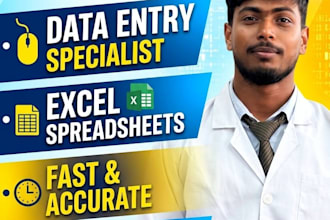 be your expert data entry and excel spreadsheet specialist