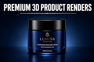 cosmetic skincare packaging, label, box design with realistic 3d renders