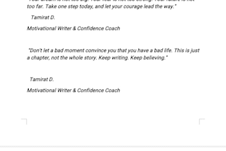 write a personalized motivational letter to boost your confidence