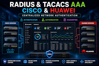 set up cisco huawei radius and tacacs aaa server