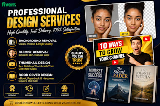 do blemish, background image removal, book cover design thumbnail design