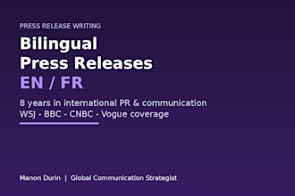 write a bilingual press release for your brand or executive
