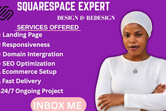 squarespace website, squarespace, website design, landing page