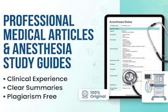 write medical and healthcare articles and study guides