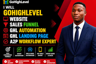 gohighlevel website funnel ghl automatiom ghl landing page a2p workflow expert