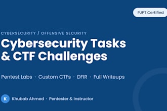 do cybersecurity tasks, ctf challenges and penetration testing labs
