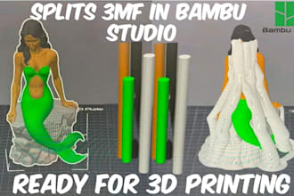 convert stl to 3mf for multicolor bambu lab, convert 2d to 3d separate parts