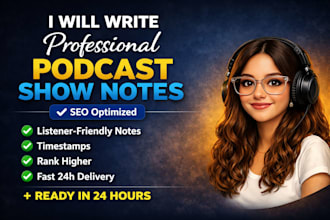 write engaging podcast show notes and timestamps