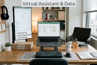 do virtual assistant tasks, data entry, and email organization