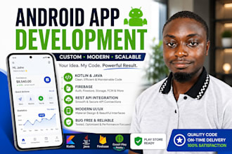 develop a custom android app in kotlin or java