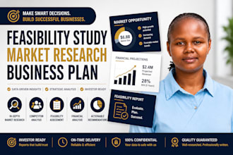 do feasibility study, market research and investor business plan