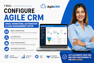 configure agile CRM email marketing, automation and lead management setup