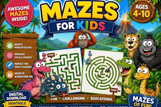 design custom maze activity books for kids