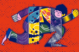 do abstract and complex illustration in needed style